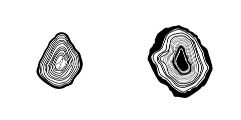 Poster - Vector illustration of abstract onion shapes showcasing detailed layers and contours on a clean background