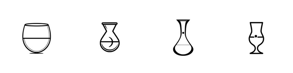 Poster - Creative vector illustration of various laboratory glassware including conical flasks and beakers designed for educational and scientific use