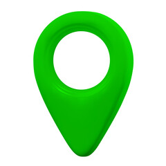 Fototapete - 3d green map location pointer. Pin code icon of the geolocation map.  Stock vector illustration on isolated background.	