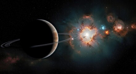 Wall Mural - cinematic space scene: ct chamaeleontis b - nascent planetary object