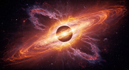 Wall Mural - close-up artistic depiction: ots 44 with circumplanetary disk