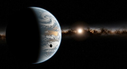 Wall Mural - concept scene: 2mass j044144 b orbiting young, low-mass system