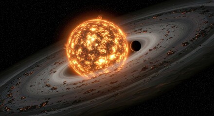 Wall Mural - detailed depiction: gq lupi b - young planetary companion glowing