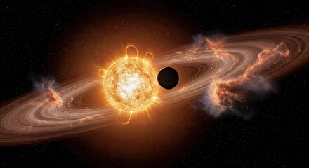 Wall Mural - detailed visualization: fu tauri b - young planetary companion orbiting