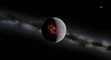 Wall Mural - lonely planetary object drifting through interstellar space
