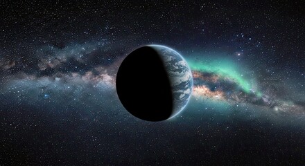 Wall Mural - rogue planetary object: stormy atmosphere & polar auroras