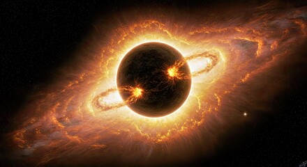 Wall Mural - ab aurigae b: giant forming exoplanet in herbig ae/be disk