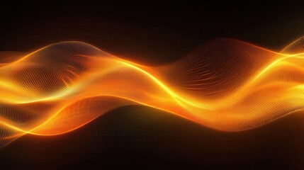 Abstract energy wave, glowing orange