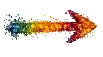 Poster - Vibrant Rainbow Arrow Symbolizing Direction and Hope in a Colorful Abstract Composition