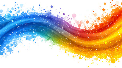 Aufkleber - Vibrant Flow of Colorful Waves in Abstract Art with Bright Hues and Sparkling Effects