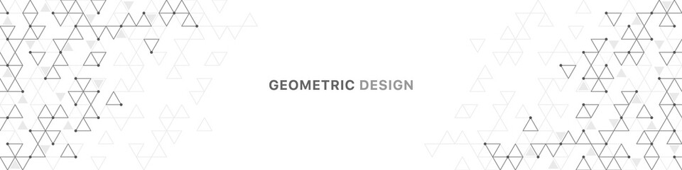 Poster - Graphic design element for web page or banner with a geometric pattern of triangle shapes