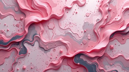 Poster - Abstract pink and grey swirls create a lush, dreamy texture with flowing lines and subtle tonal variations.