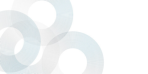 Wall Mural - abstract blue circle lines on white background. geometric stripe line art design. modern gradient li