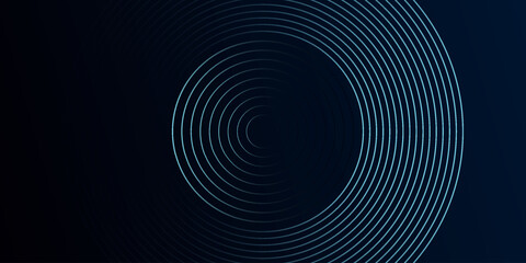 Wall Mural - blue abstract background with glowing circles. swirl circular lines pattern. geometric spiral. twirl