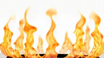 Poster - A bowl of flames burning brightly on a table surface