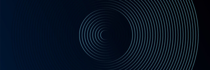 Wall Mural - blue abstract background with glowing circles. swirl circular lines pattern. geometric spiral. twirl