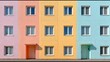 © zhongyou - Pastel facade with simple details, a clean urban backdrop. Minimalist charm in soft daylight.