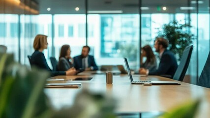 Poster - Group of professionals discussing ideas and projects in a corporate setting