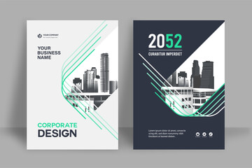 Wall Mural - City Background Business Book Cover Design Template