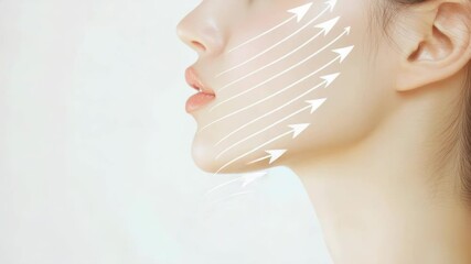 Aufkleber - A woman's face painted with colorful arrows