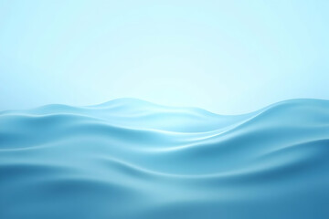 Poster - Serene Gradient Wavescape, A Calming Minimalist Artwork Depicting Smooth, Flowing Blue Forms in a Tranquil and Abstract Digital Landscape