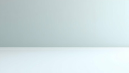 Poster - Serene Minimalist Interior, A Light and Cool Grayish Blue Room Corner with Subtle Gradient and Soft Lighting, Perfect for Mockups and Backgrounds - Space Concept