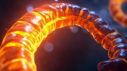 Poster - A close-up shot of a worm suspended in mid-air, highlighting its tiny features