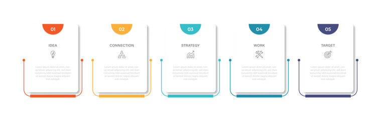Poster - Business vector infographic design template with icons and 5 options or steps. Can be used for process diagram, presentations, workflow layout, flow chart, info graph