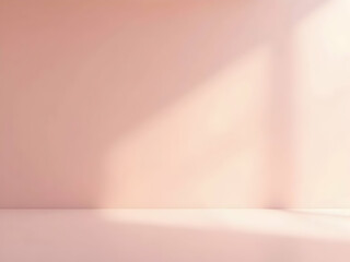 Poster - Soft dawn pink gradient plaster walls subtly illuminated creating a serene and inviting minimalist space for showcasing designs or products