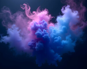 Poster - Vibrant Ethereal Abstract, A Mesmerizing Cloudscape of Purple, Blue, and Pink Hues Creating a Dreamlike Atmosphere and Evoking a Sense of Wonder