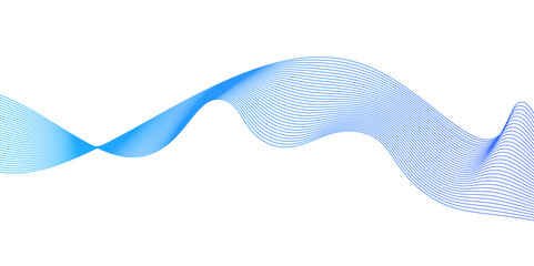 Fototapete - Smooth flowing dynamic blue wave lines isolated on white background,abstract background with business lines.Abstract wave line for banner, wallpaper background with wave,