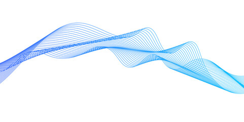 Fototapete - Smooth flowing dynamic blue wave lines isolated on white background,abstract background with business lines.Abstract wave line for banner, wallpaper background with wave,