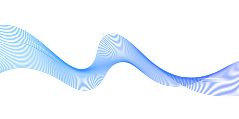 Fototapete - Smooth flowing dynamic blue wave lines isolated on white background,abstract background with business lines.Abstract wave line for banner, wallpaper background with wave,