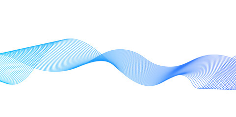 Fototapete - Smooth flowing dynamic blue wave lines isolated on white background,abstract background with business lines.Abstract wave line for banner, wallpaper background with wave,