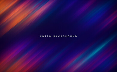 Poster - futuristic abstract background featuring smooth diagonal light streaks in shades of purple, blue, red, and orange. Vector illustration