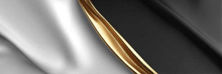 Poster - Elegant Monochrome Wrapping With Striking Gold Accent on Smooth Fabric Creates a Sophisticated Visual Contrast for Design Inspiration