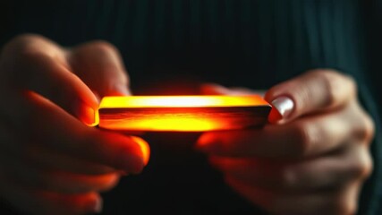 Aufkleber - A person is holding a cell phone in their hand, providing a close-up view