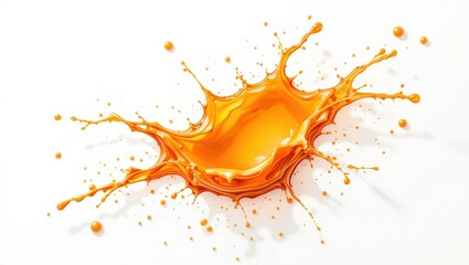 Canvas Print - bright orange liquid splash on white background capturing dynamic motion and vivid color
