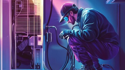 Poster - A person wearing a hat is welding a piece of metal, providing a close-up view of the process