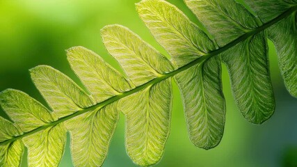 Poster - A close-up shot of a green leaf on a branch