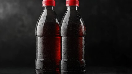 Poster - Two empty soda bottles sit next to each other on a surface