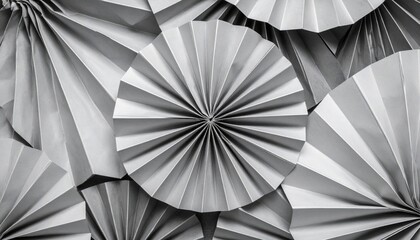 Poster - Creative paper fan art installation gallery exhibit photography minimalist aerial view contemporary design
