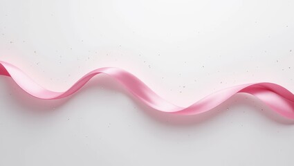 Wall Mural - flowing pink satin ribbon on a smooth white background for elegant decoration purposes