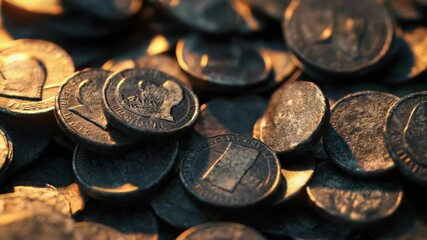Poster - A pile of coins stacked on top of each other