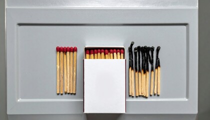 Poster - Matchstick arrangement art indoor studio photography minimalistic design top-down view creative concepts