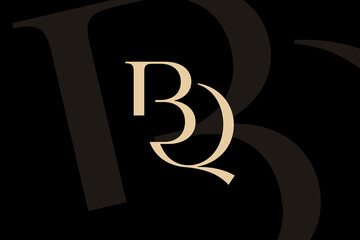 Wall Mural - bq or qb letter logo icon design. classic style luxury initials monogram.