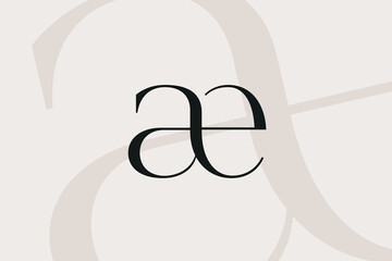Wall Mural - ae or ea letter logo icon design. classic style luxury initials monogram.