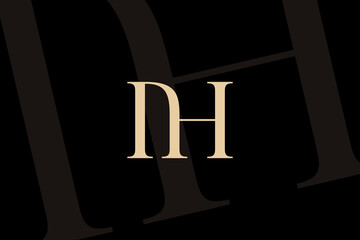 Wall Mural - ih or hi letter logo icon design. classic style luxury initials monogram.