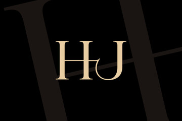 Wall Mural - hj or jh letter logo icon design. classic style luxury initials monogram.