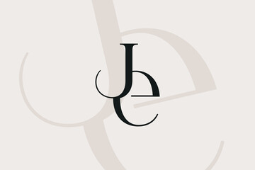 Wall Mural - je or ej letter logo icon design. classic style luxury initials monogram.